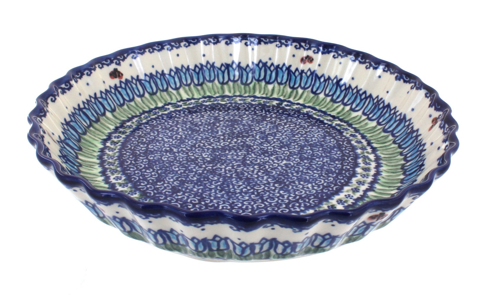 Vena Garden Tulip Pie Plate — Polish Pottery
