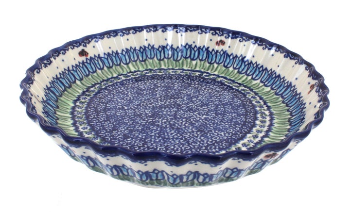 Vena Garden Tulip Pie Plate — Polish Pottery