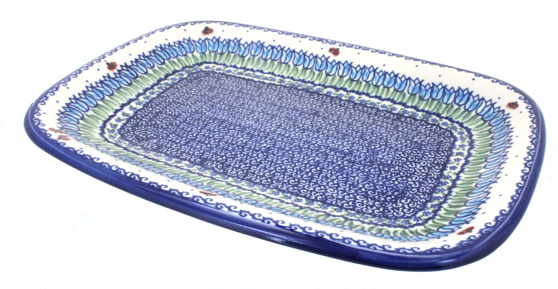 Vena Garden Tulip Large Serving Piece — Polish Pottery