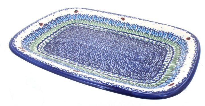 Vena Garden Tulip Large Serving Piece — Polish Pottery