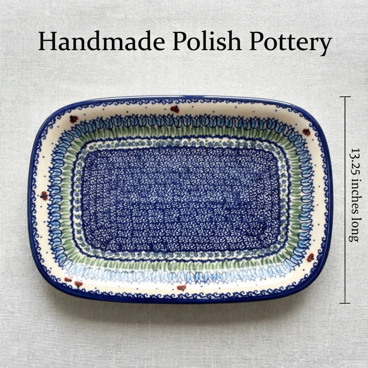 Detail image of Vena Garden Tulip Large Serving Piece — Polish Pottery
