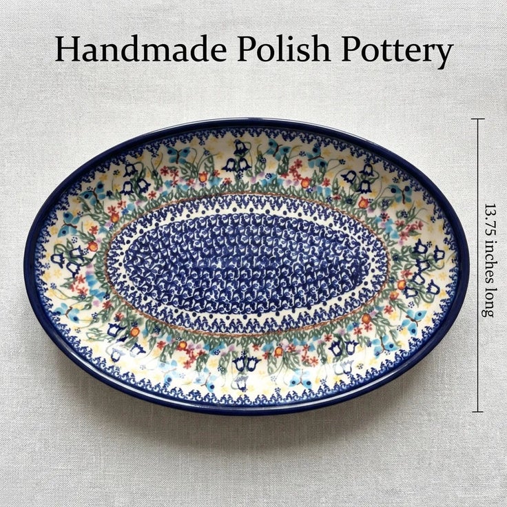 Detail image of Vena Garden of Eden Large Serving Piece — Polish Pottery