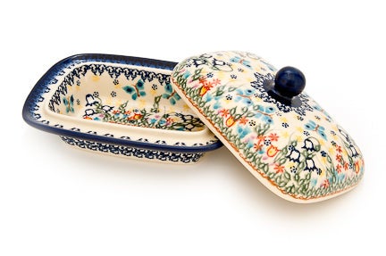 Detail image of Vena Garden of Eden Butter Dish — Polish Pottery