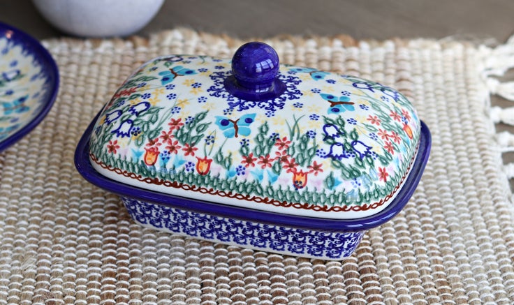 Detail image of Vena Garden of Eden Butter Dish — Polish Pottery