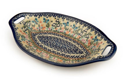 Detail image of Vena Garden of Eden Medium Serving Piece — Polish Pottery