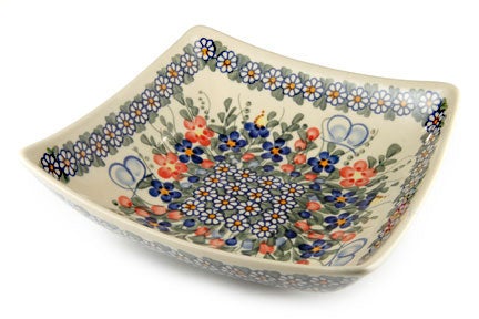 Detail image of Vena Garden Butterfly Medium Serving Piece — Polish Pottery