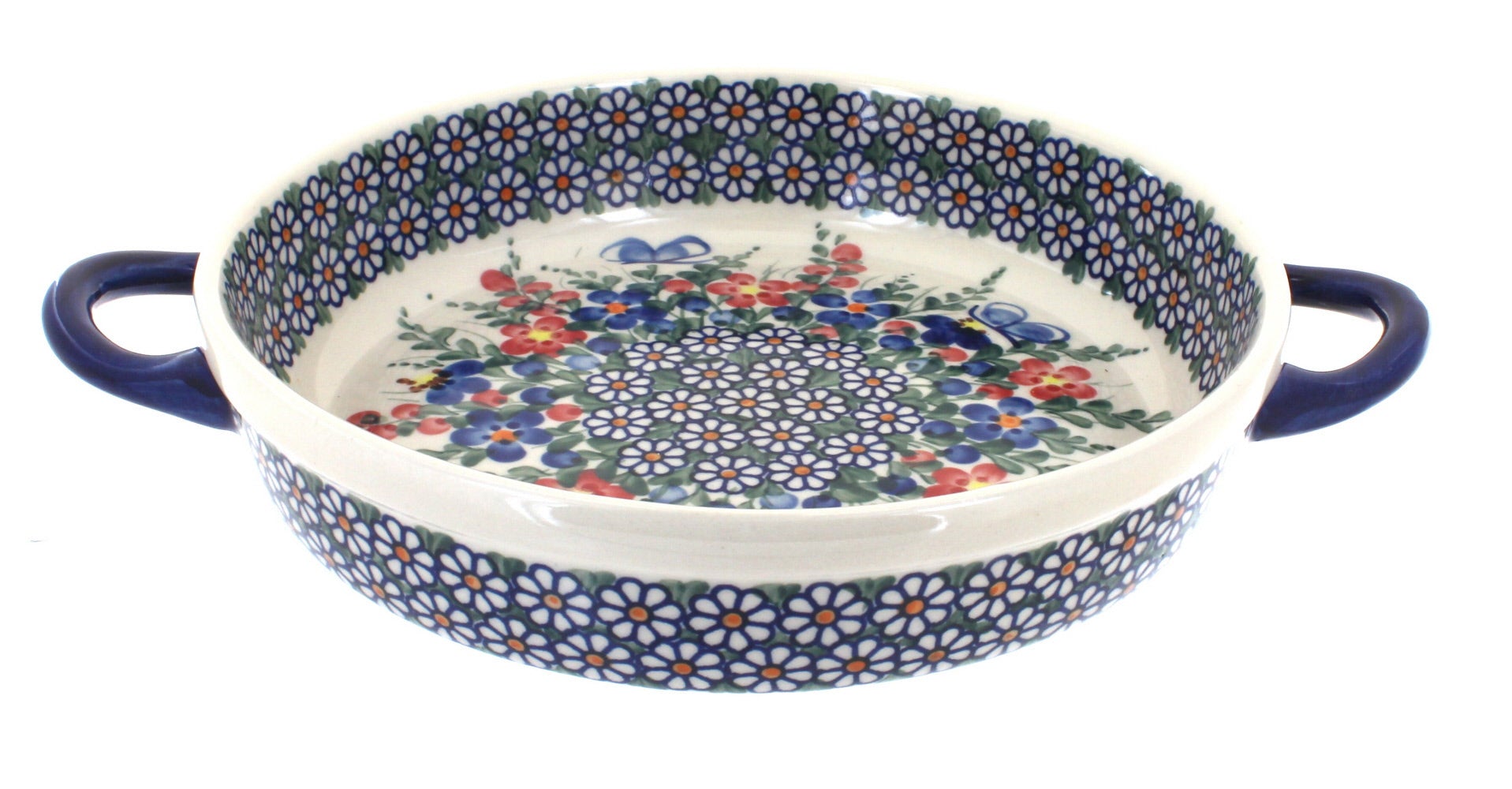 Vena Garden Butterfly Small Bakeware — Polish Pottery