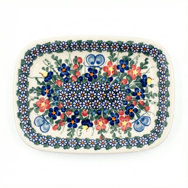 Detail image of Vena Garden Butterfly Small Serving Piece — Polish Pottery