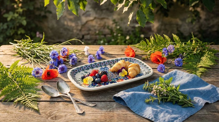 Vena Garden Butterfly Small Serving Piece — Polish Pottery
