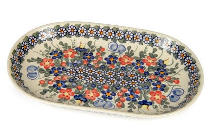 Detail image of Vena Garden Butterfly Small Serving Piece — Polish Pottery