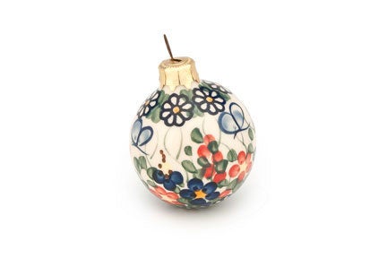 Detail image of Vena Garden Butterfly Small Christmas Ball — Polish Pottery