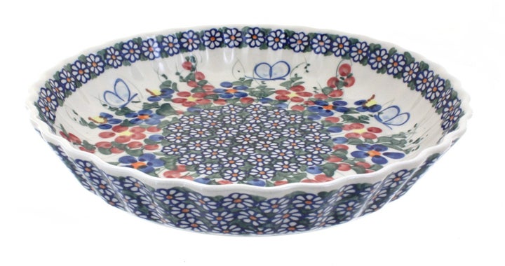 Vena Garden Butterfly Pie Plate — Polish Pottery