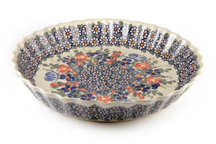 Vena Garden Butterfly Pie Plate — Polish Pottery