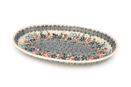 Detail image of Vena Garden Butterfly Large Serving Piece — Polish Pottery