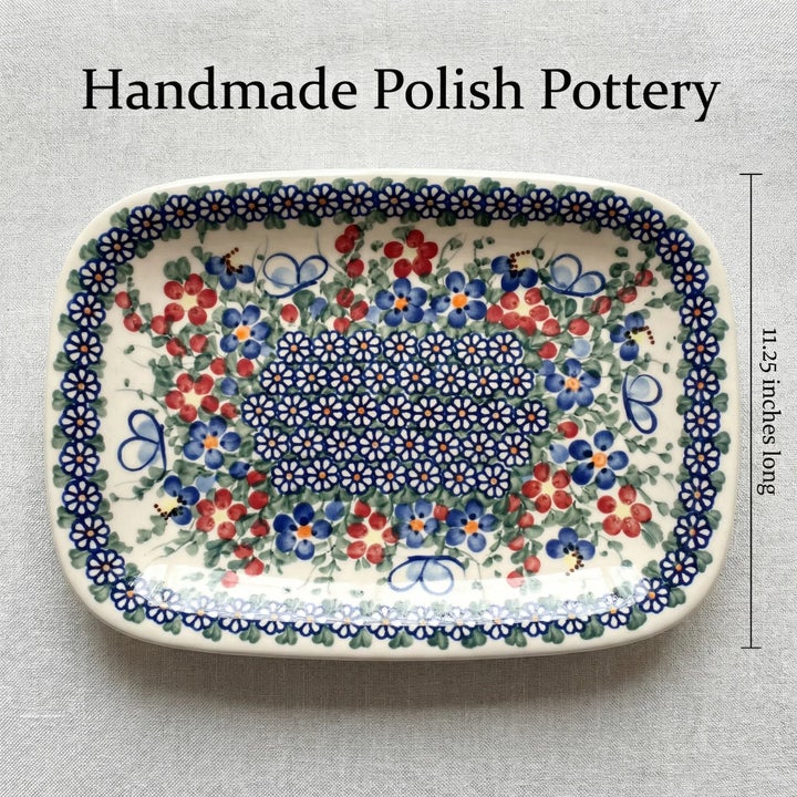 Vena Garden Butterfly Medium Serving Piece — Polish Pottery