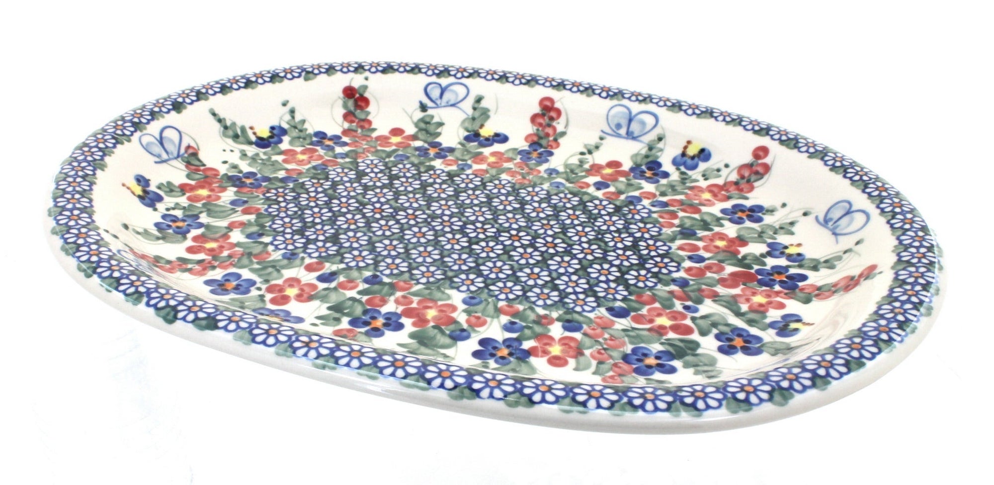 Vena Garden Butterfly Large Serving Piece — Polish Pottery