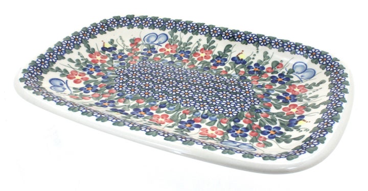 Vena Garden Butterfly Large Serving Piece — Polish Pottery