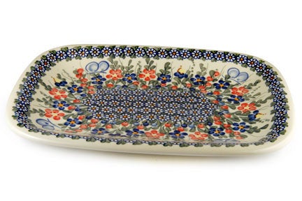 Detail image of Vena Garden Butterfly Large Serving Piece — Polish Pottery
