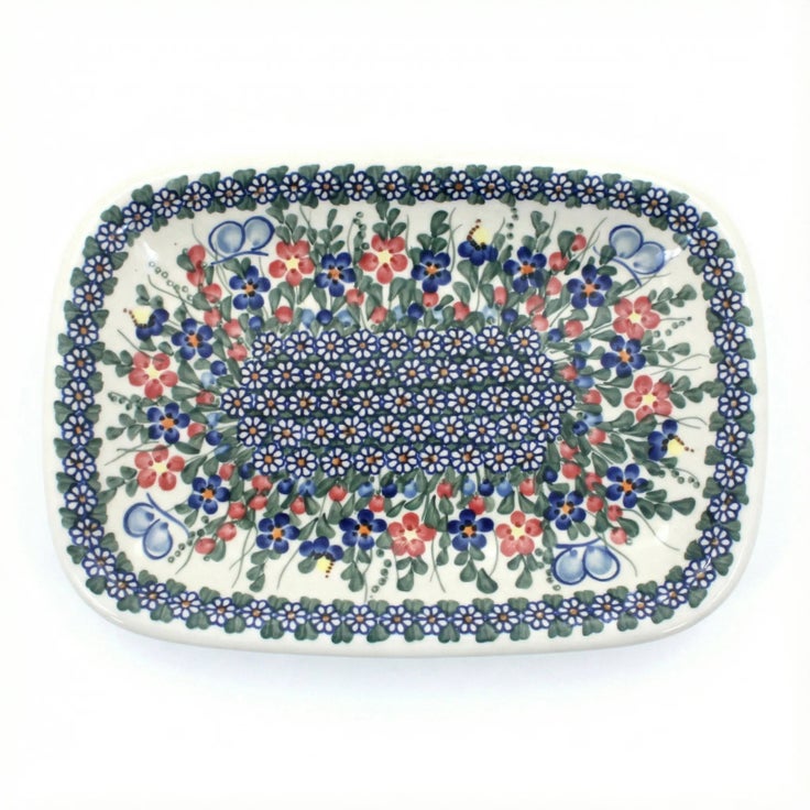 Detail image of Vena Garden Butterfly Large Serving Piece — Polish Pottery