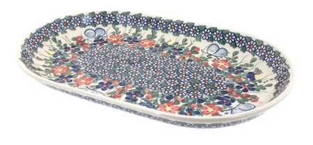 Vena Garden Butterfly Large Serving Piece — Polish Pottery