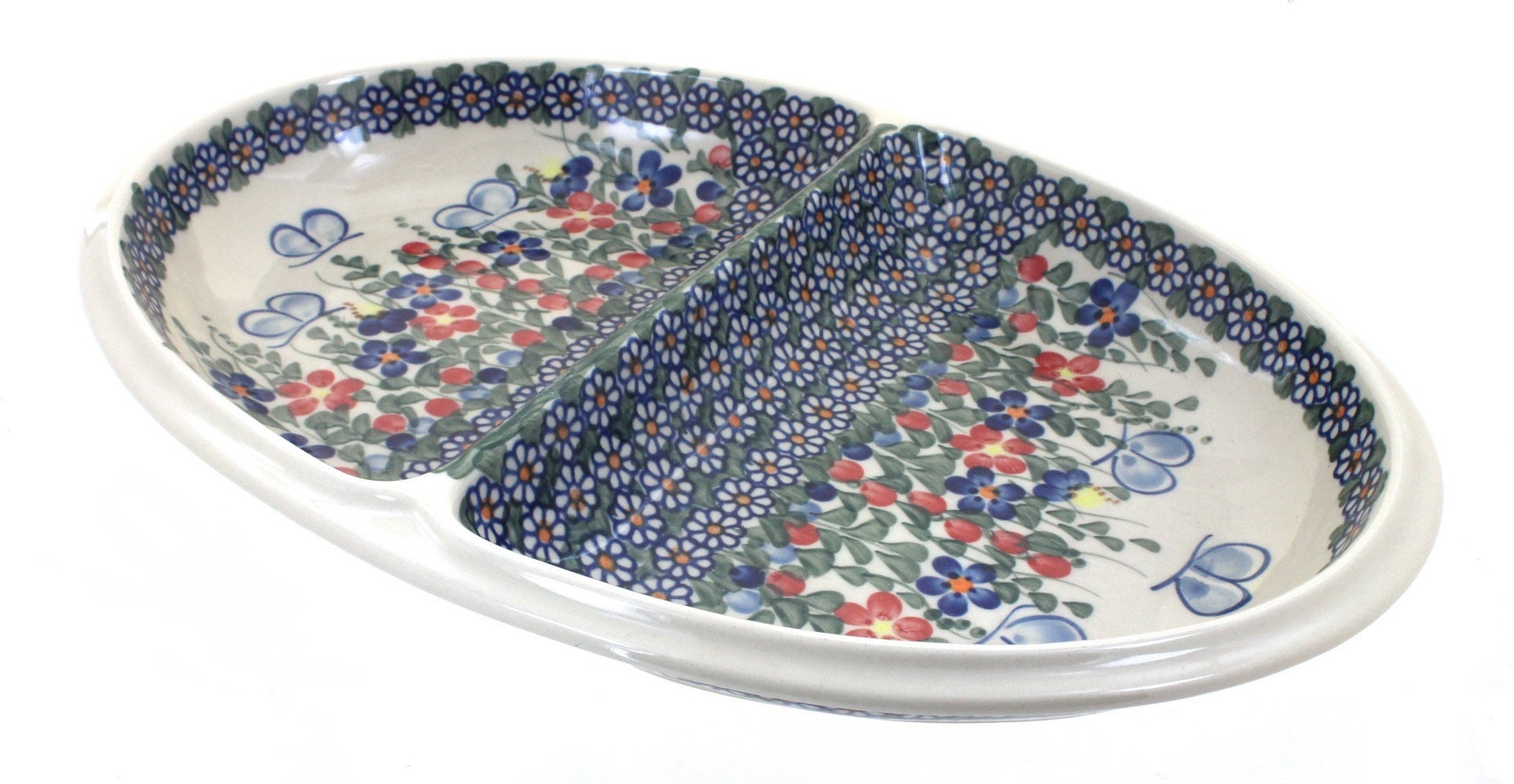 Vena Garden Butterfly Large Serving Piece — Polish Pottery