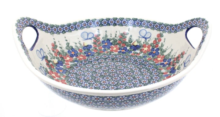 Vena Garden Butterfly Large Serving Piece — Polish Pottery