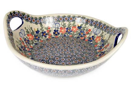 Vena Garden Butterfly Large Serving Piece — Polish Pottery