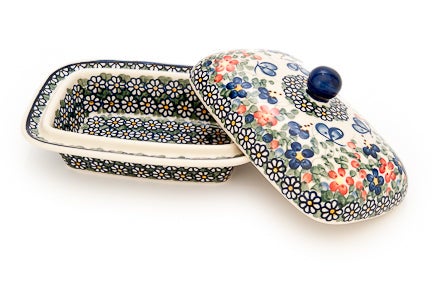 Vena Garden Butterfly Butter Dish — Polish Pottery