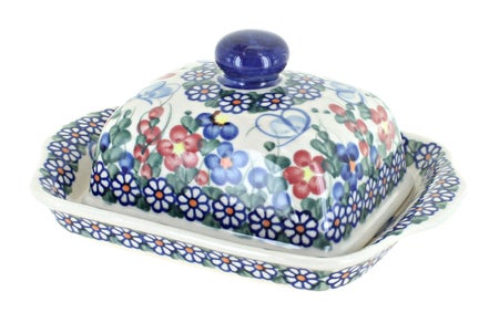 Vena Garden Butterfly Butter Dish — Polish Pottery