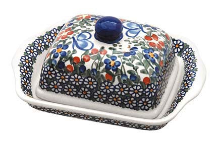 Vena Garden Butterfly Butter Dish — Polish Pottery