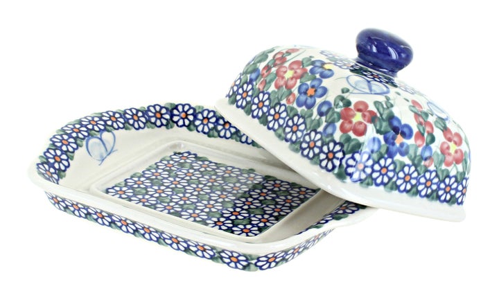 Vena Garden Butterfly Butter Dish — Polish Pottery
