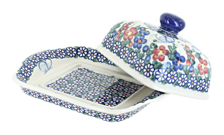 Detail image of Vena Garden Butterfly Butter Dish — Polish Pottery