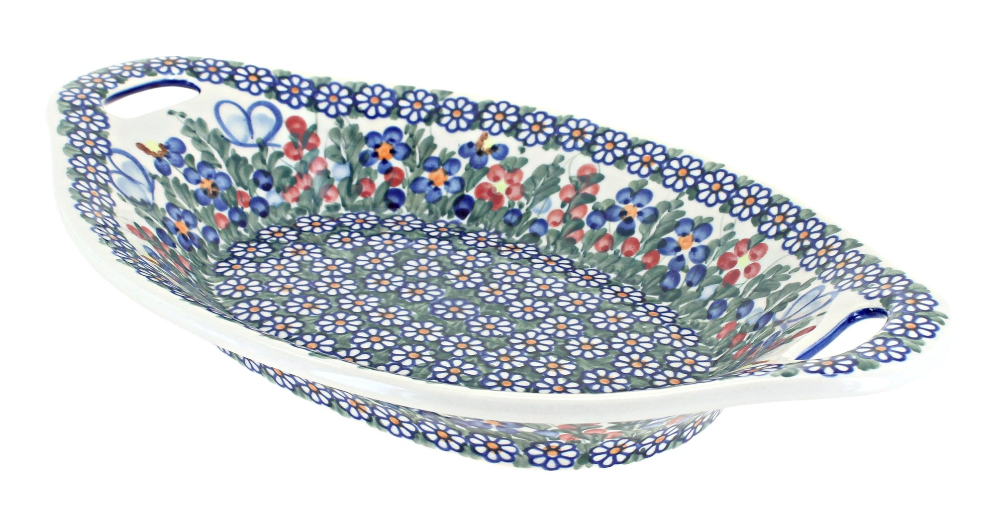 Vena Garden Butterfly Medium Serving Piece — Polish Pottery