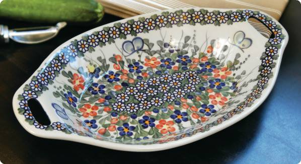 Vena Garden Butterfly Medium Serving Piece — Polish Pottery