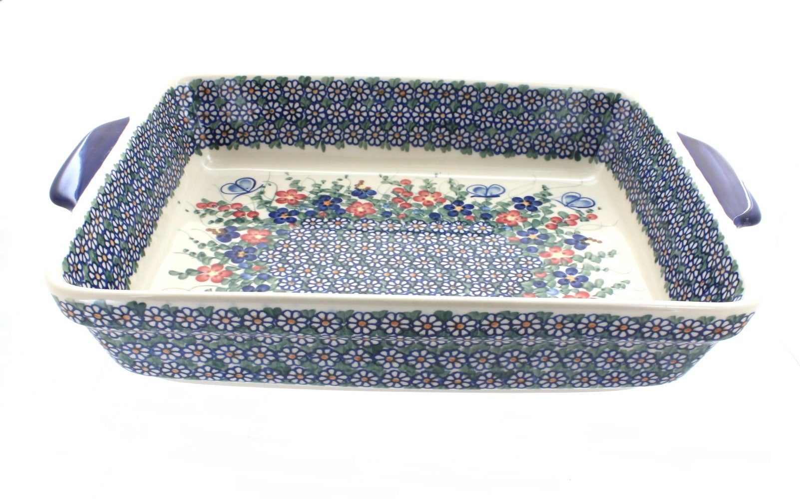 Vena Garden Butterfly Large Bakeware — Polish Pottery
