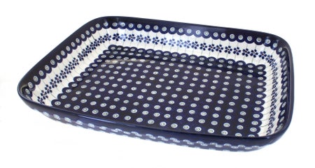 Zaklady Flowering Peacock Large Bakeware — Polish Pottery