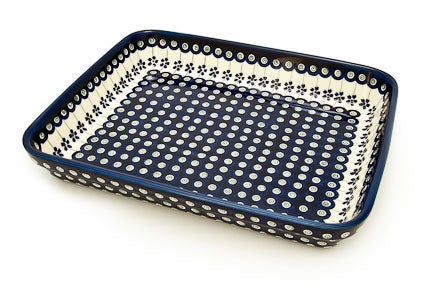 Zaklady Flowering Peacock Large Bakeware — Polish Pottery