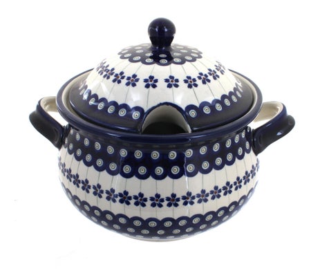 Zaklady Flowering Peacock Large Serving Piece — Polish Pottery