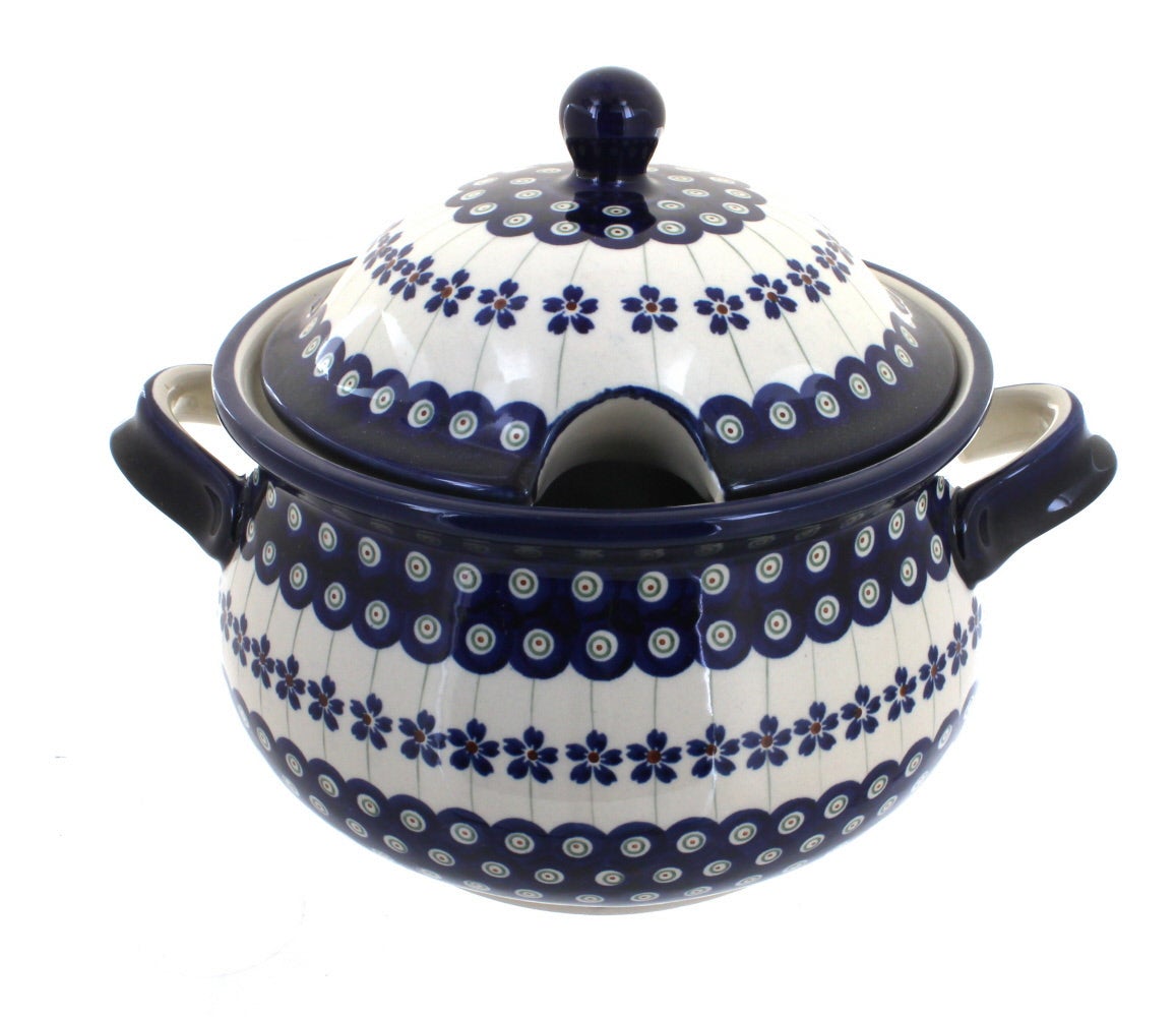 Zaklady Flowering Peacock Large Serving Piece — Polish Pottery