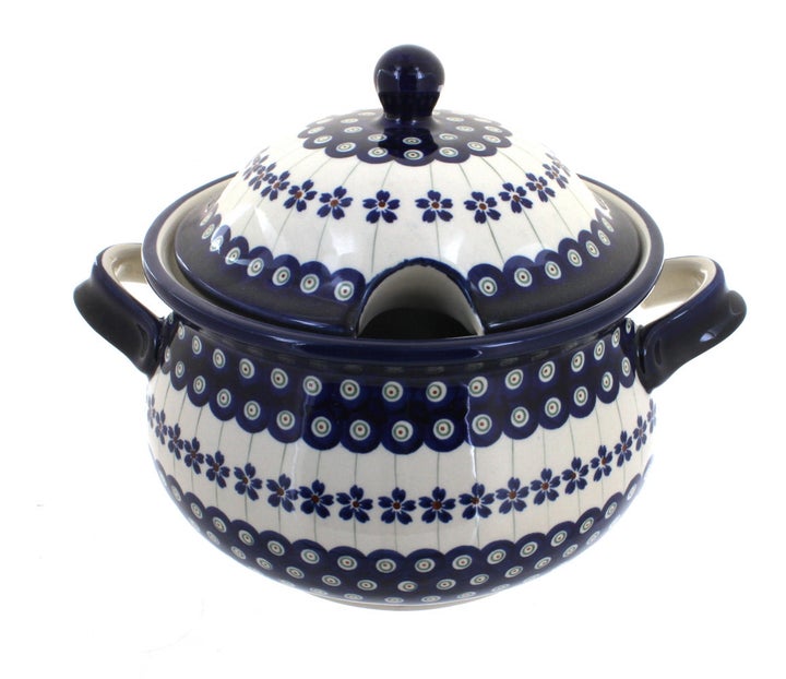 Zaklady Flowering Peacock Large Serving Piece — Polish Pottery