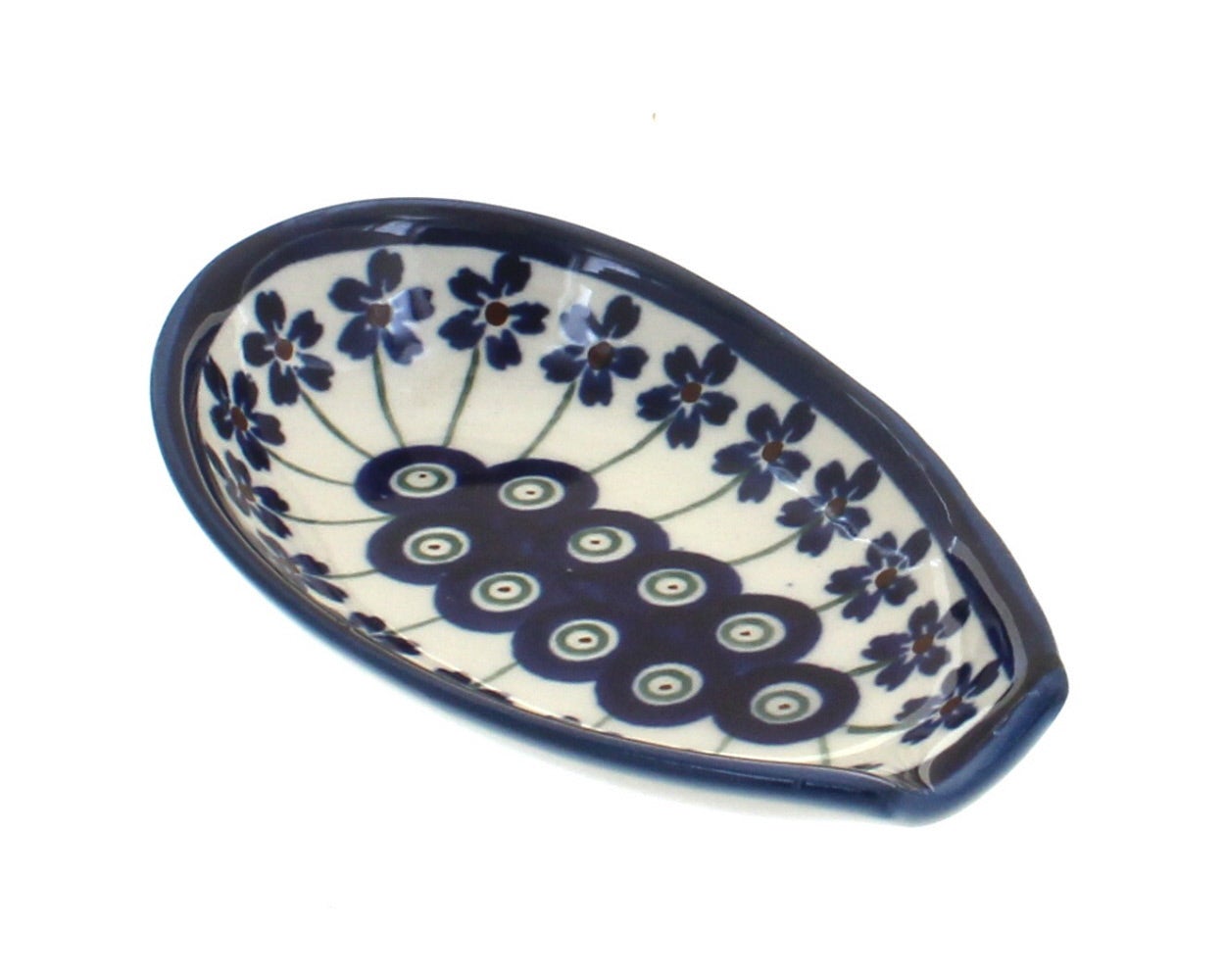 Zaklady Flowering Peacock Countertop Accessories — Polish Pottery