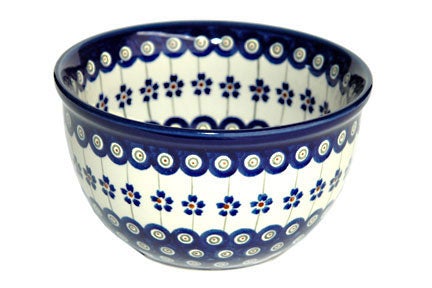 Detail image of Zaklady Flowering Peacock Baking Accessories — Polish Pottery