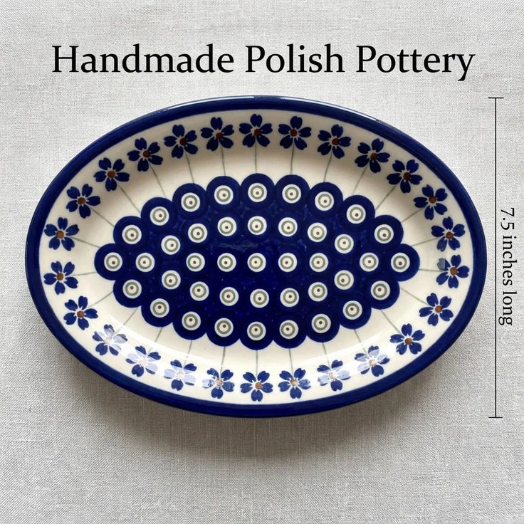 Detail image of Zaklady Flowering Peacock Salt & Pepper Shaker — Polish Pottery