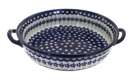 Zaklady Flowering Peacock Medium Bakeware — Polish Pottery
