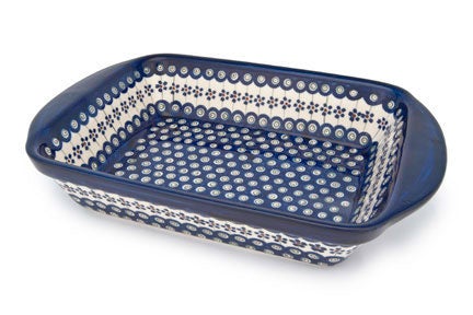 Zaklady Flowering Peacock Large Bakeware — Polish Pottery