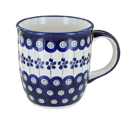 Zaklady Flowering Peacock Mug — Polish Pottery
