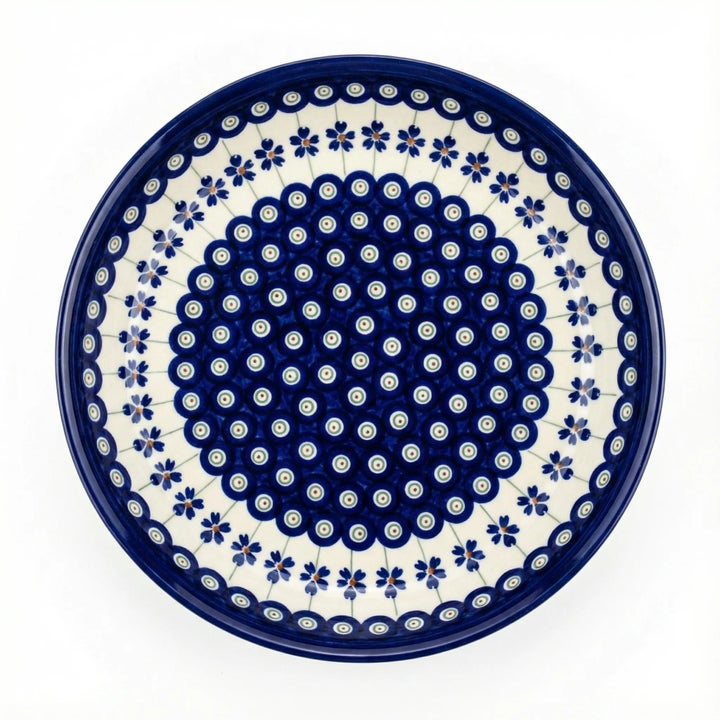 Zaklady Flowering Peacock Pie Plate — Polish Pottery