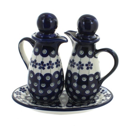 Zaklady Flowering Peacock Countertop Accessories — Polish Pottery