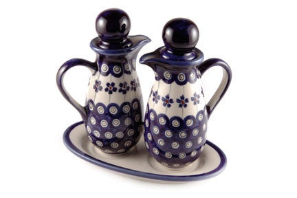 Zaklady Flowering Peacock Countertop Accessories — Polish Pottery
