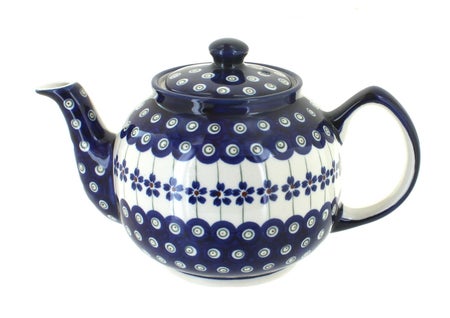 Zaklady Flowering Peacock Teapot — Polish Pottery